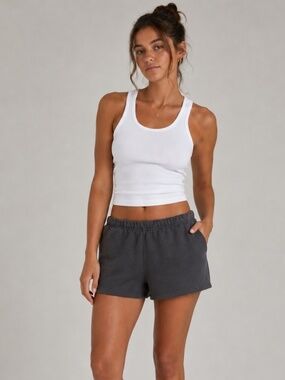 Aritzia TNA Cozy AF Fleece Shorts Grey Size XS Lounge Short TNA Running Short